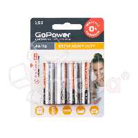 Батарейка AA R6 GoPower Heavy Duty 1.5V (4 шт. в блистере)