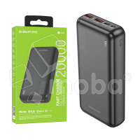 Внешний Аккумулятор (Power Bank) Borofone BJ38A 20000 mAh (22.5W, QC3.0, PD, 2USB, MicroUSB, Type-C, LED индикатор) Черный