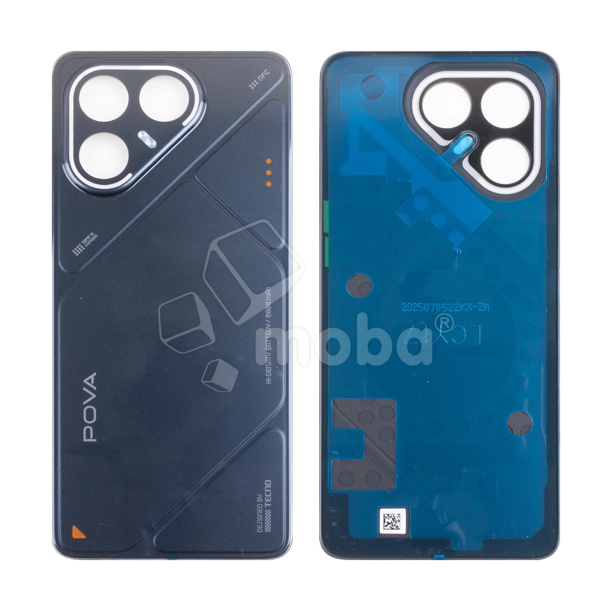Задняя крышка для Tecno Pova 7 5G (LJ7) Черный - Премиум