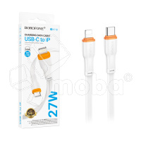 Кабель Type-C - Lightning Borofone BX118 (3A, 27W, PD, плоский) Белый