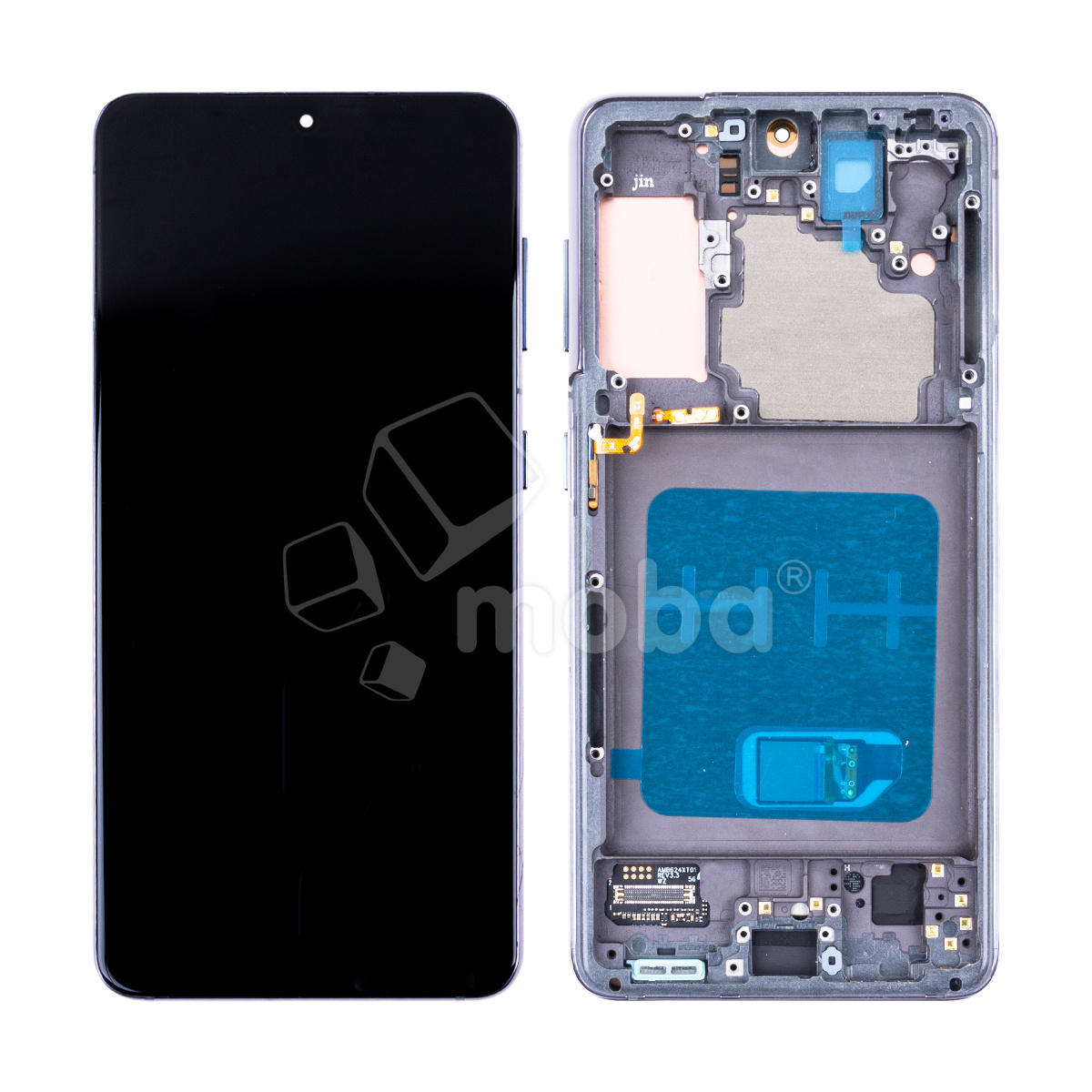 Дисплей для Samsung Galaxy S21 (G991B) модуль с рамкой Серый - (OLED) (Full Size) (Full HD, 500 Кд/м²)