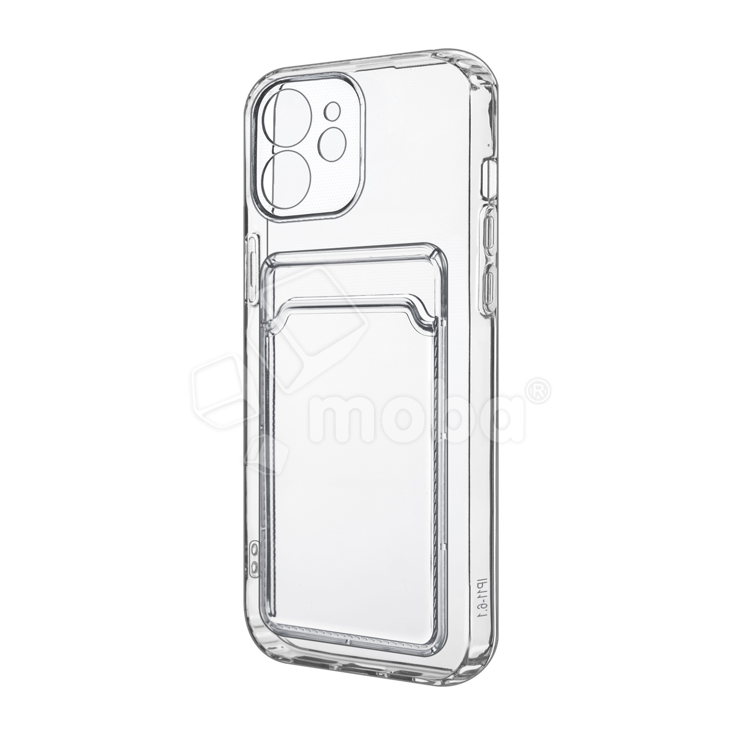 Чехол-накладка для iPhone 11 (с защитой камеры, карманом для карт, прозрачный)