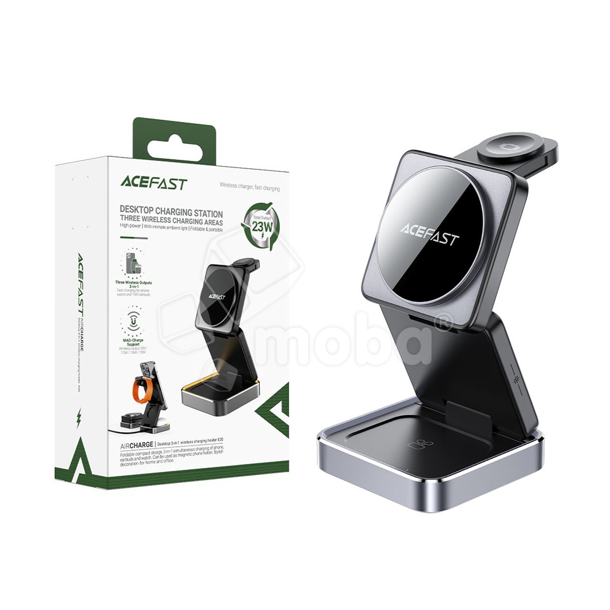 Беспроводное зарядное устройство Acefast E20 (для смартфона + гарнитуры + iWatch) Черный