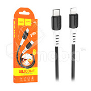Кабель Type-C - Lightning Hoco X82 (3A, 20W, PD, оплетка силикон, термостойкий) Черный