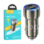 Автомобильное зарядное устройство Type-C Hoco Z48 (40W, PD, 2Type-C) Серый